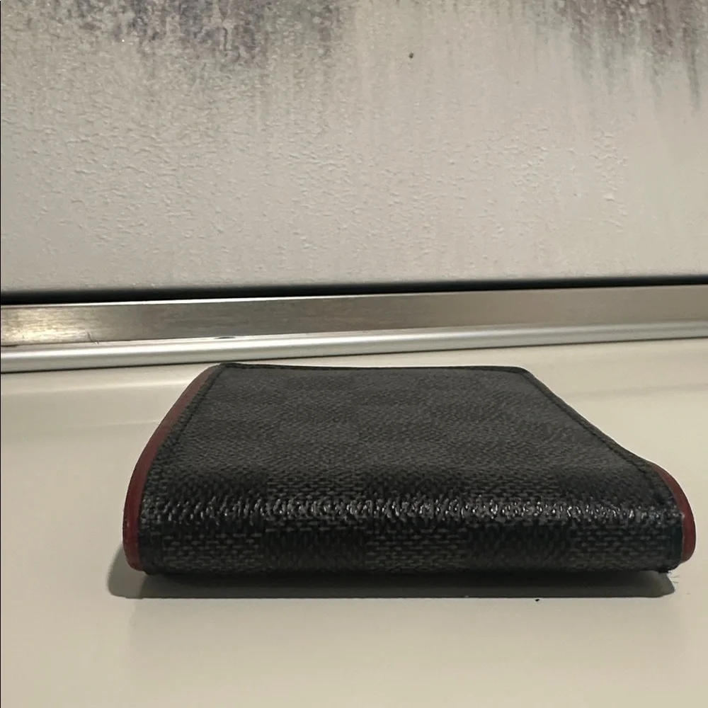 Louis Vuitton Black Damier Graphite Canvas wallet with Red Trim